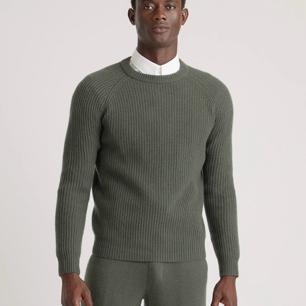 Quince Men's Fisherman’s Crewneck in Moss Size Medium